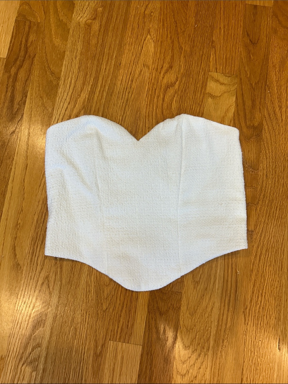 Express White Strapless Bustier Top